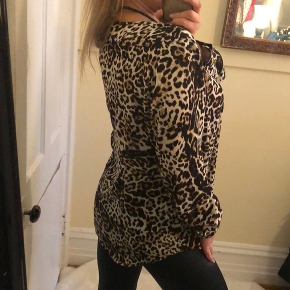 Cheetah blouse tunic L - Picture 4 of 5